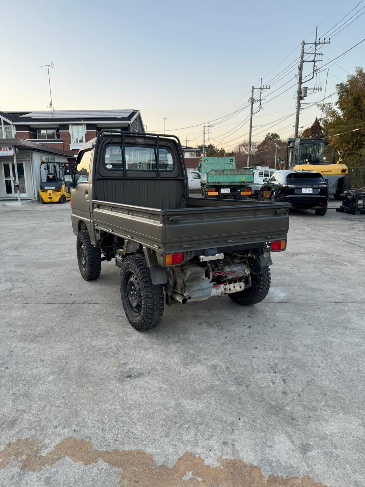 Army Green 1996 Subaru Sambar 4x4 kei truck, photo 4 of 11