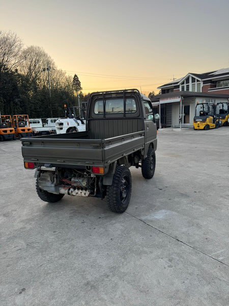 Army Green 1996 Subaru Sambar 4x4 kei truck, photo 5 of 11