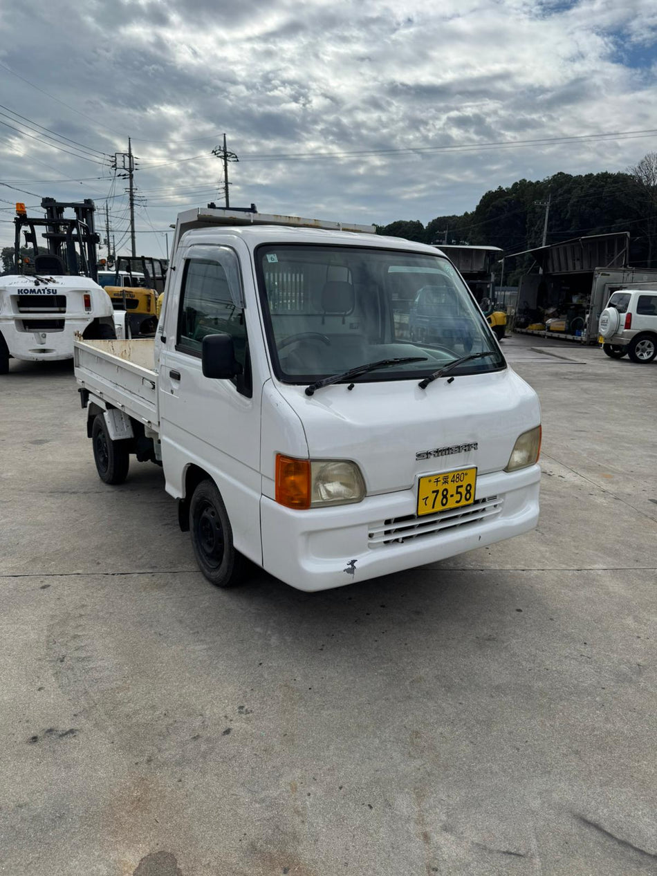 White 2000 Subaru Sambar 4x4 kei truck, photo 1 of 9