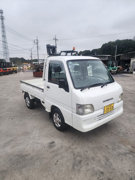 White 2001 Subaru Sambar 4x4 kei truck, photo 2 of 11