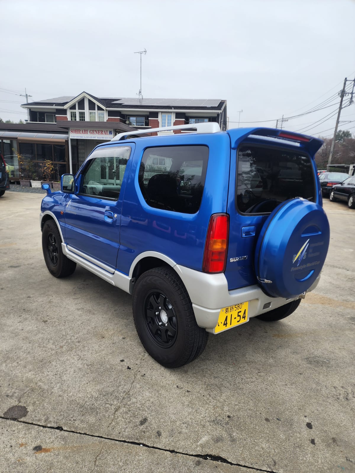 Blue/Silver 2001 Suzuki Jimny 4x4 kei SUV, photo 3 of 11