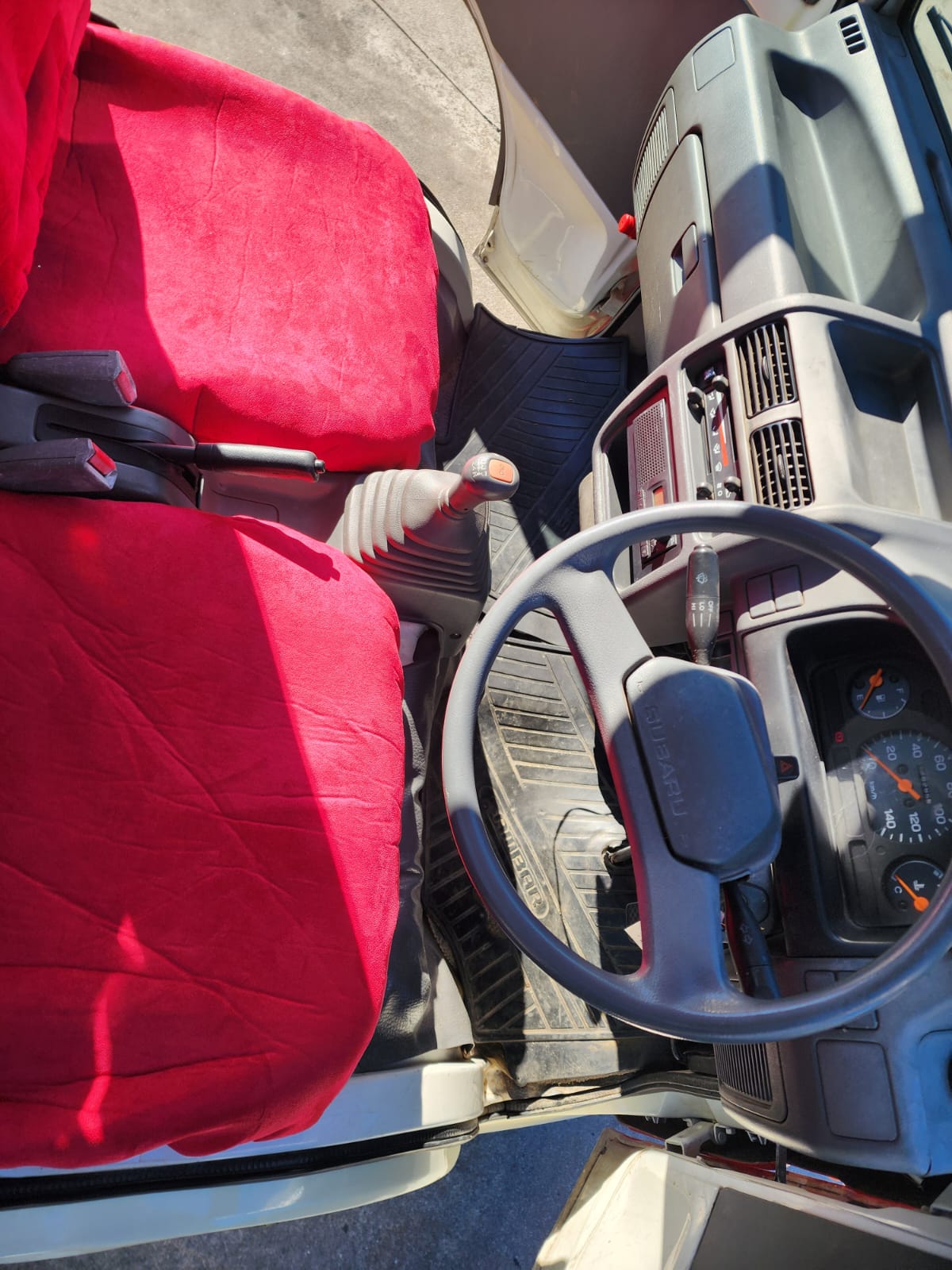 Red/White 1997 Subaru Sambar 4x4 kei truck, photo 7 of 11