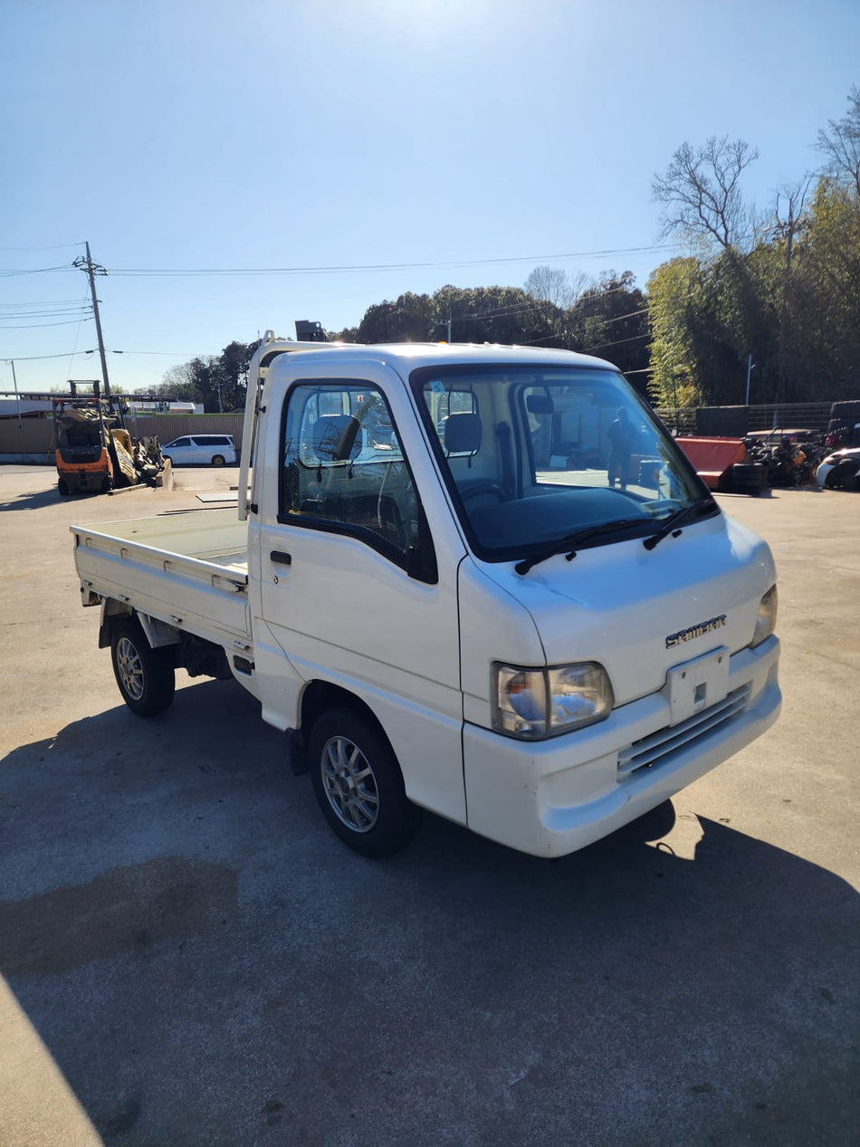 White 2001 Subaru Sambar 4x4 kei truck, photo 1 of 12