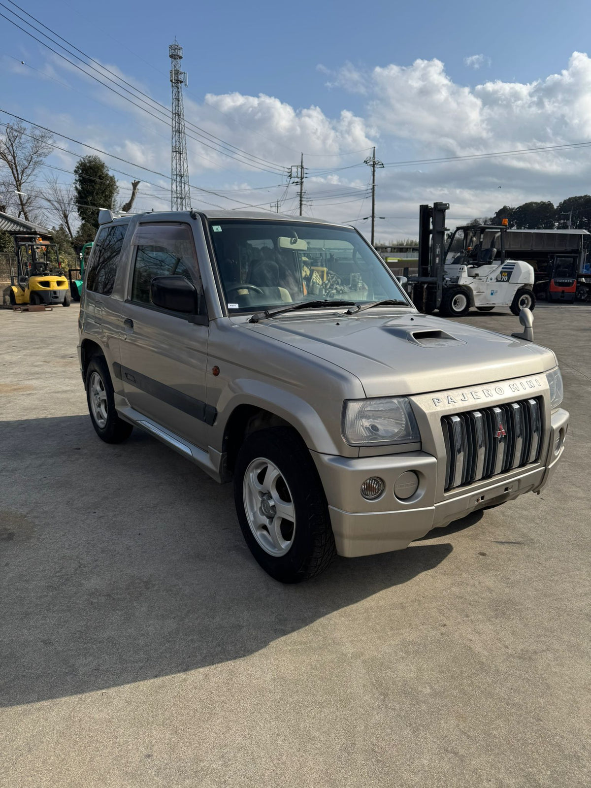 Silver 1999 Mitsubishi Pajero Mini 4x4 kei SUV, photo 1 of 11