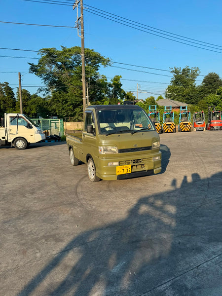 Army green 1999 Daihatsu Hijet 4x2 kei truck