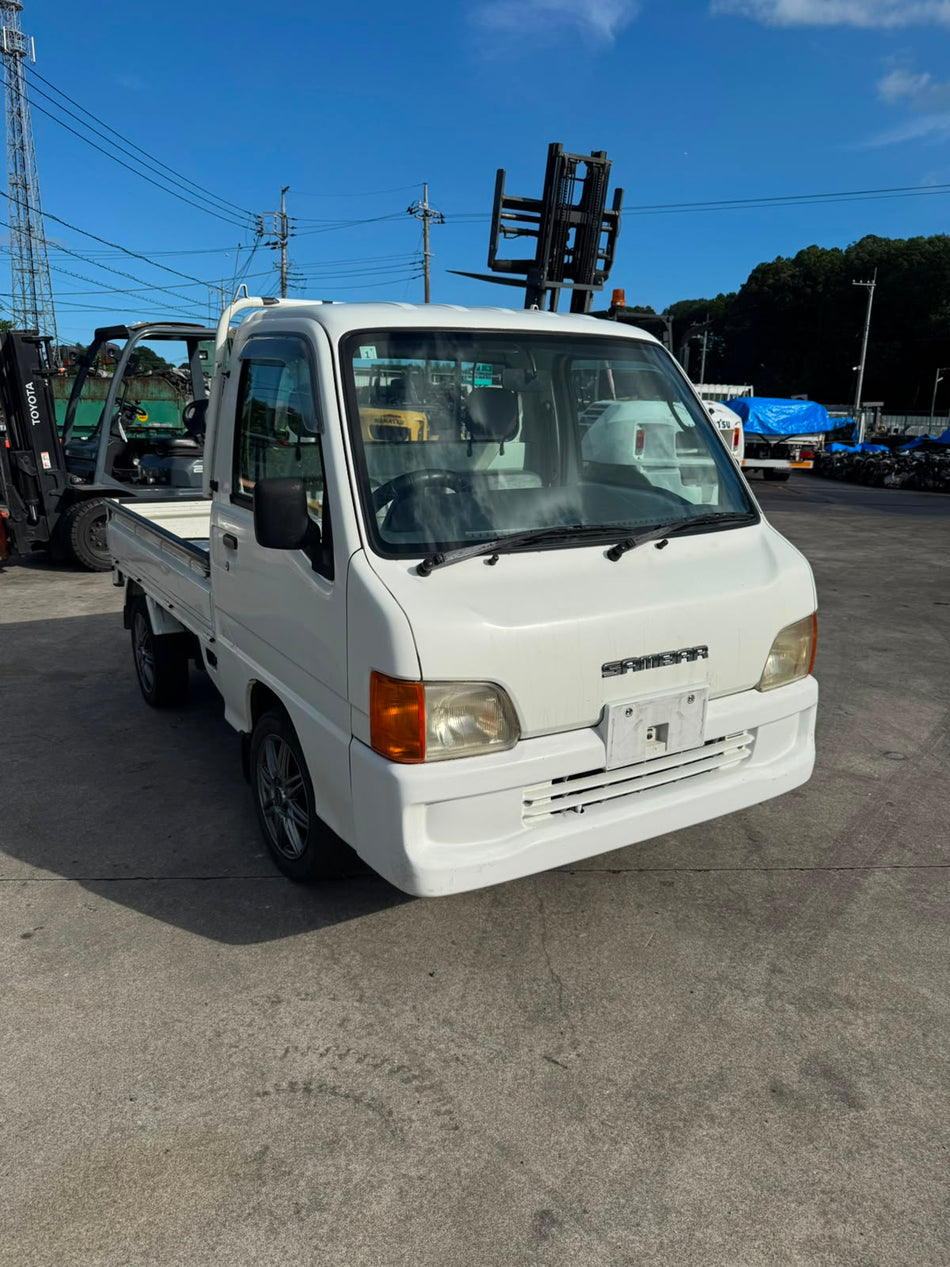 White 2001 Subaru Sambar 4x4 kei truck, photo 1 of 7