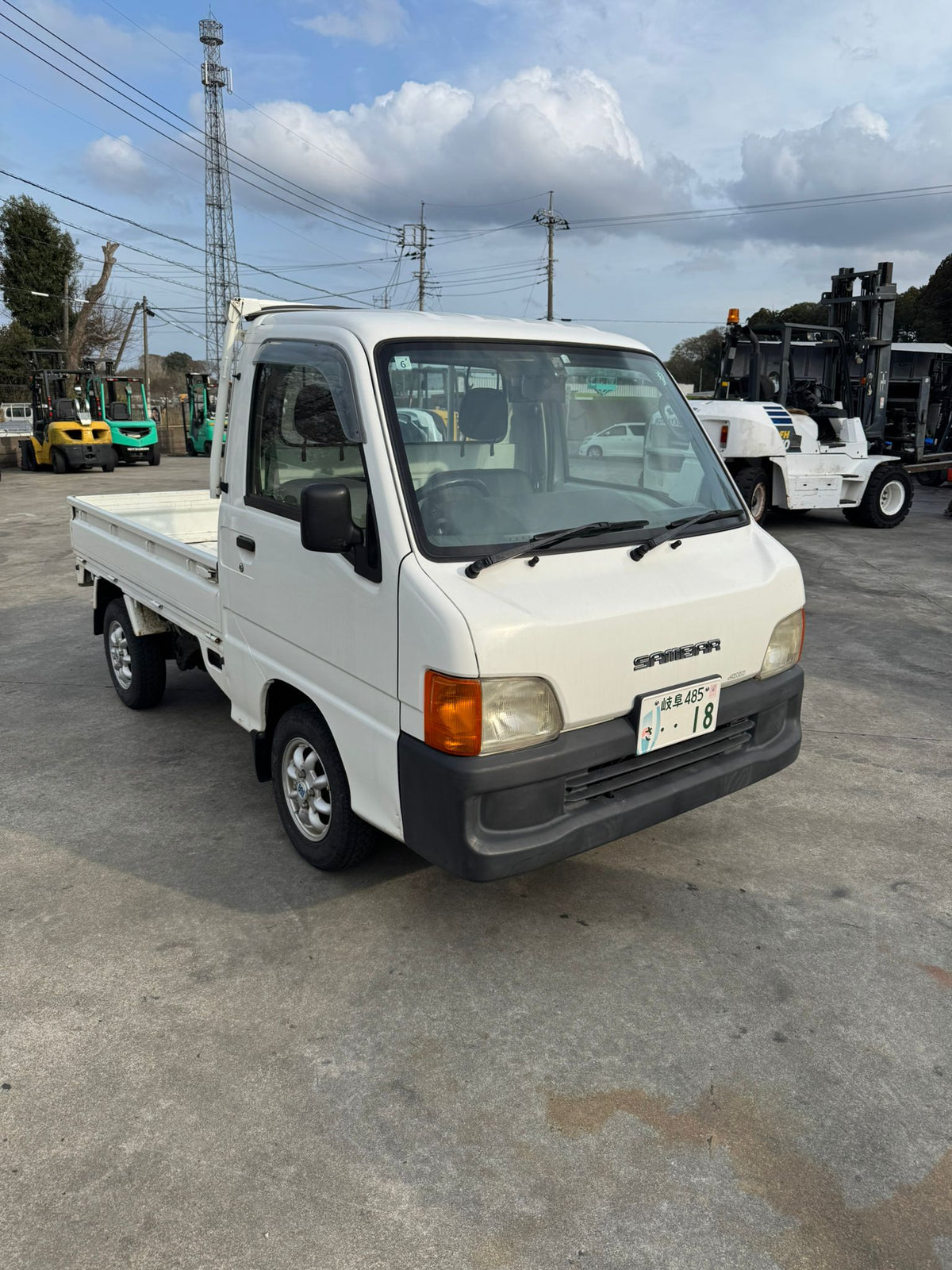 White 2000 Subaru Sambar 4x4 kei truck, photo 2 of 14