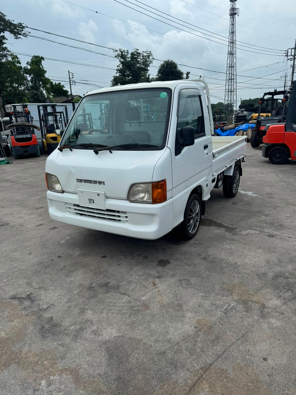 White 2001 Subaru Sambar 4x4 kei truck, photo 1 of 15