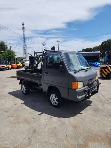 Gray 2001 Subaru Sambar 4x4 kei truck, photo 1 of 15