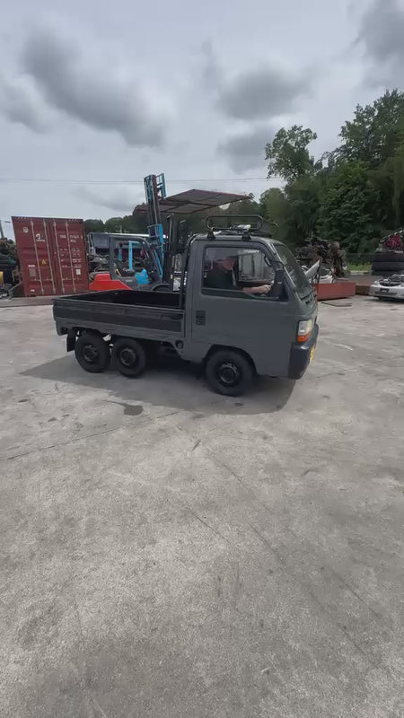 Dark gray 1994 Honda Acty 4x4 kei truck, video