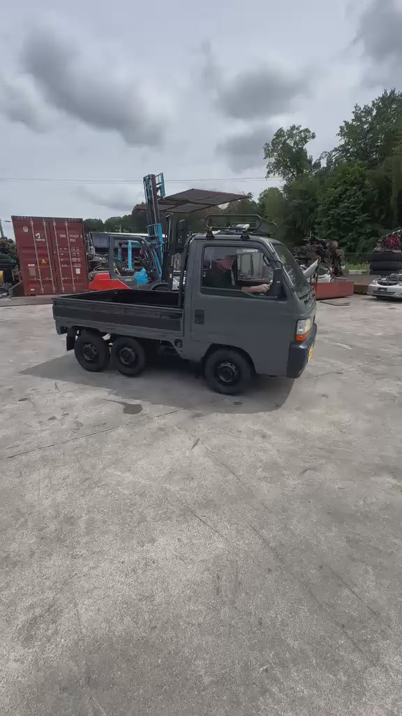 Dark gray 1994 Honda Acty 4x4 kei truck, video