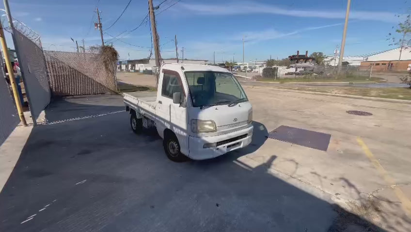 White 1999 Daihatsu Hijet 4x2 kei truck, video