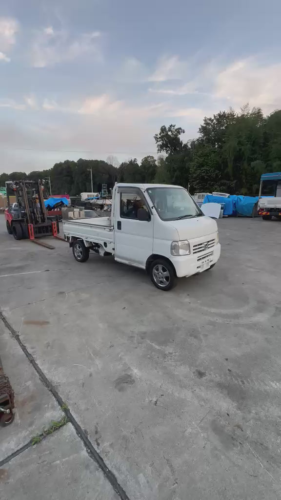 White 2000 Honda Acty 4x4 kei truck, video