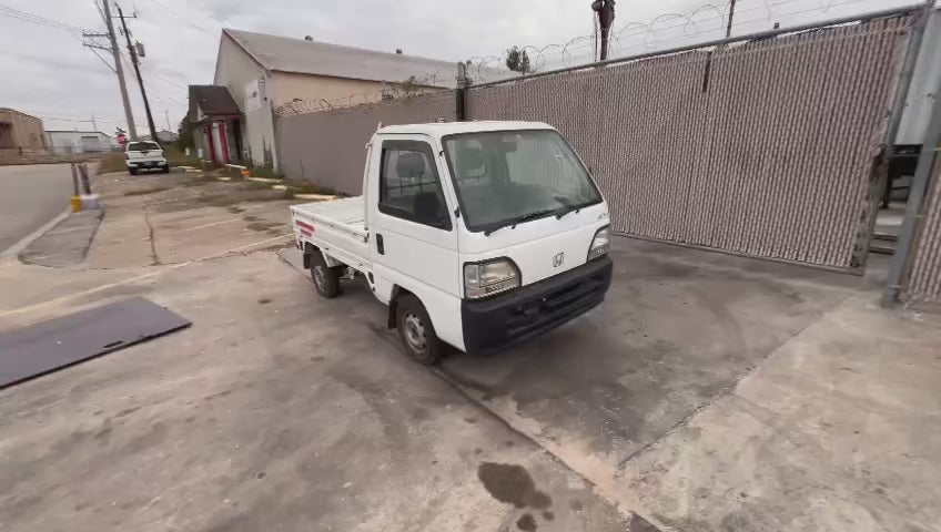 White 1998 Honda Acty 4x2 kei truck, video